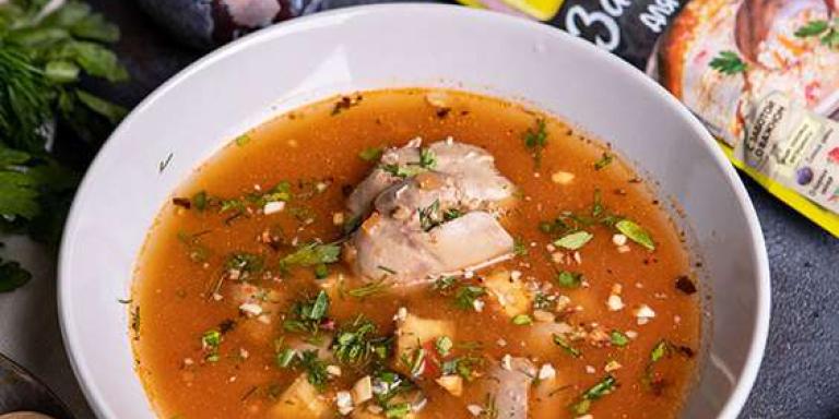 Суп харчо по-деревенски с потрошками и баклажаном: рецепт с фото