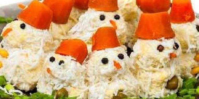Новогодняя закуска "снеговик" - рецепт приготовления с фото от Maggi.ru