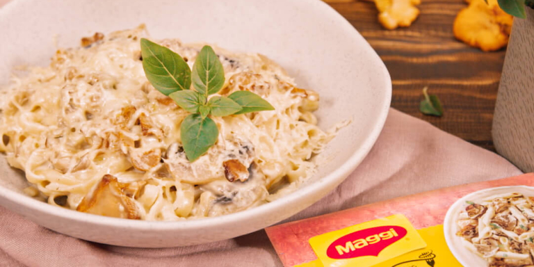 Паста грибная сливочная - рецепт приготовления с фото от Maggi.ru