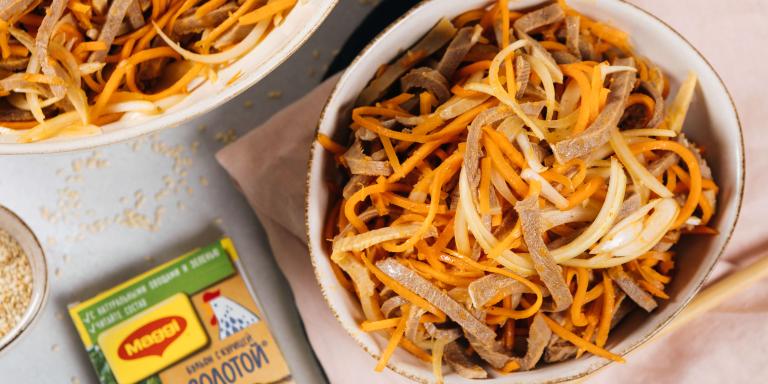 Салат с говяжьим языком и морковью по-корейски - рецепт приготовления с фото от Maggi.ru