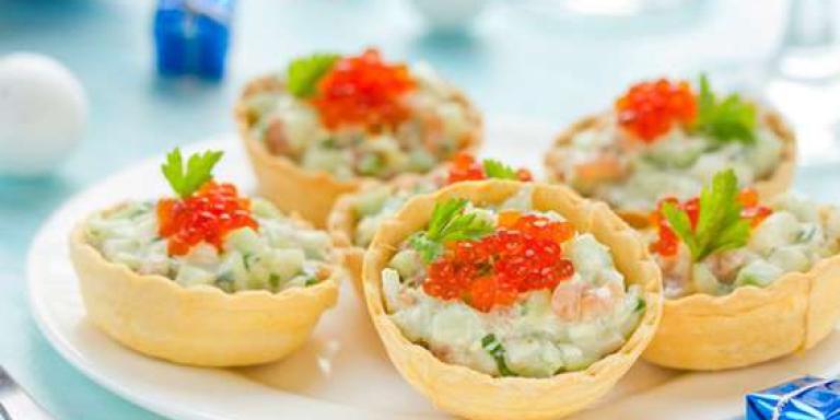 Салат с семгой в тарталетках — рецепт с фото от Maggi.ru
