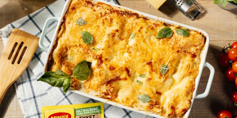 Румяно-сливочная лазанья с курицей и шампиньонами, пошаговый рецепт с фото